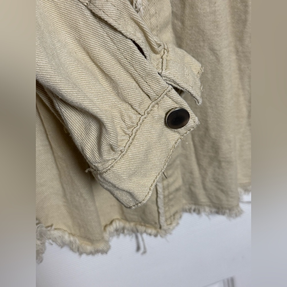 Distressed Tan Denim Jacket - Picture 5 of 11